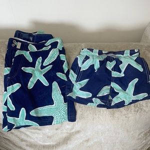 Vilebrequin star fish father and son set M and 4yo trunks